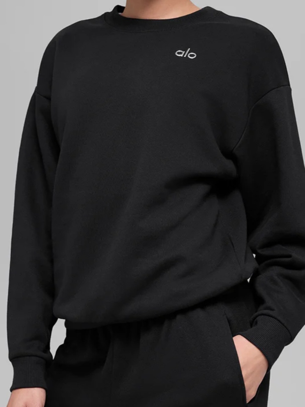 Alo Yoga Accolade Crewneck Pullover Sweater Black Sz S 4-6 U3013RG